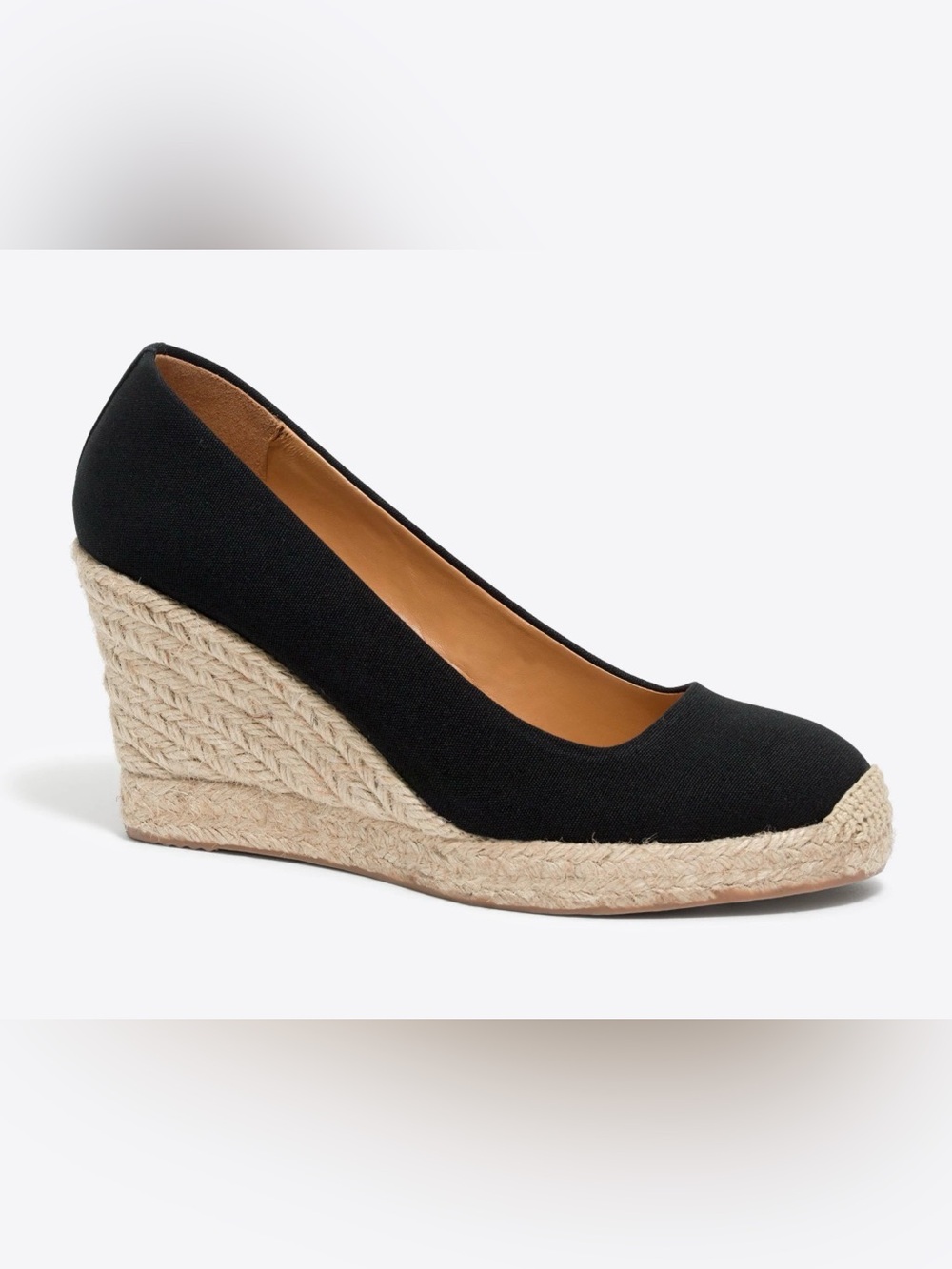 J. Crew Black Espadrille Wedge Pump